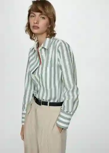 Camisa Renoir Verde Talla S Mujer Mango