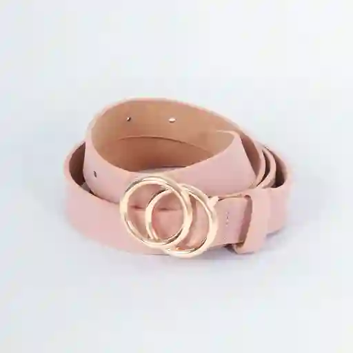 Cinturón Doble Hebilla Lisa Rosa Fuera de Serie