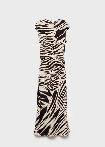 Vestido Zebri Crudo Talla L Mujer Mango