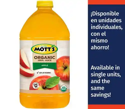 Motts Jugo De Manzana 100% Orgánico