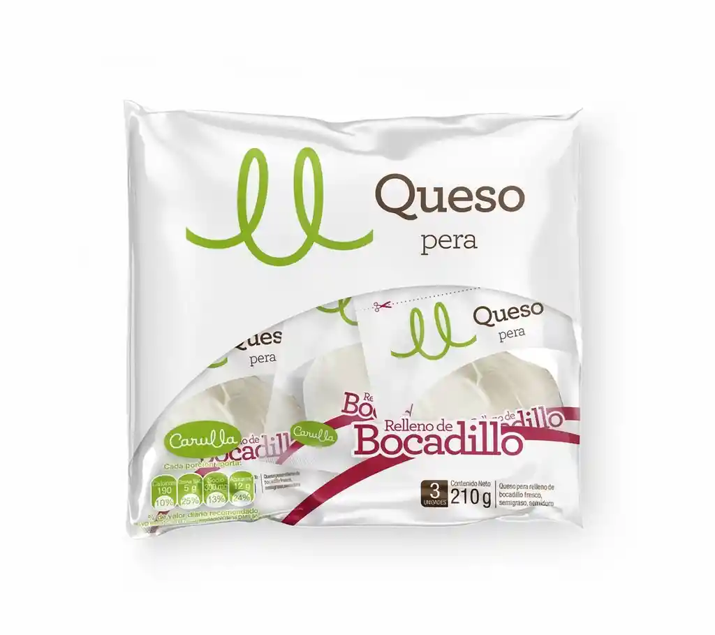 Carulla Queso Tipo Pera Relleno De Bocadillo