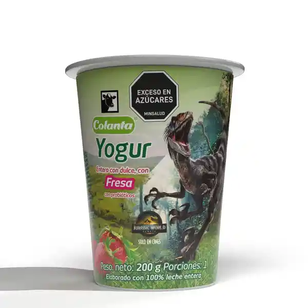 Yogur Entero Fresa Colanta Vaso x 200 g