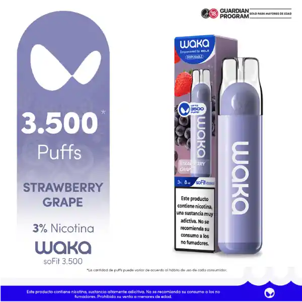 WAKA Vape SoFit 3500 Strawberry Grape-3% 3500 puff