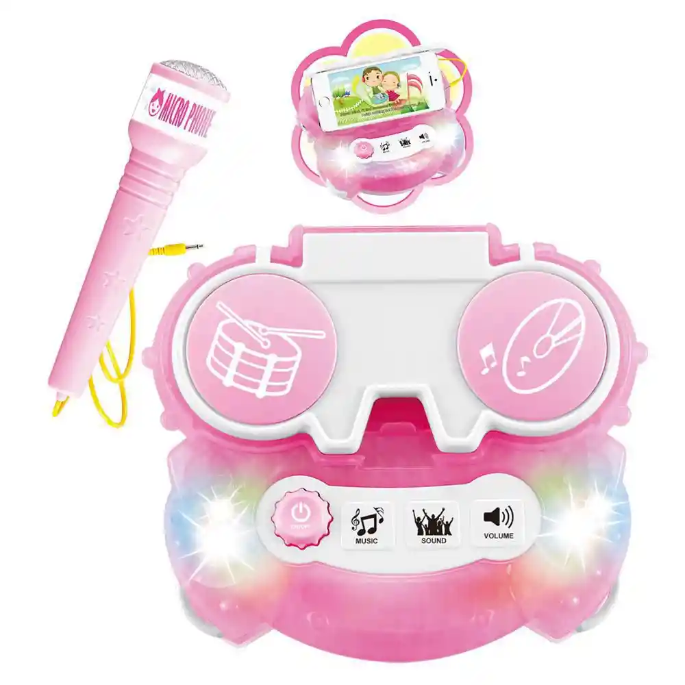 Máquina de Karaoke Para Niños Con Micrófono Rosa Finlandek Kids