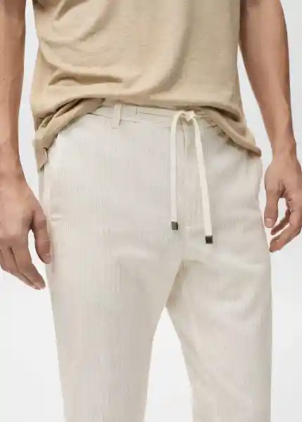Pantalón Mauro Marfil Talla 40 Hombre Mango