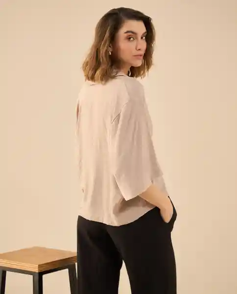Camisa Casquijo Beige Medio Talla M 612G016 Esprit