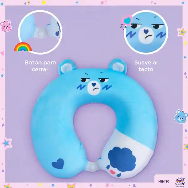 Almohada de Viaje en Forma de u Colección Care Bears Azul Miniso