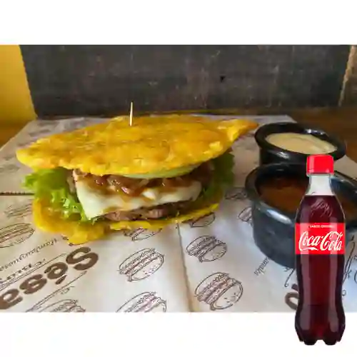 Combo Hamburguesa Sesamo Patacón + Coca-Cola