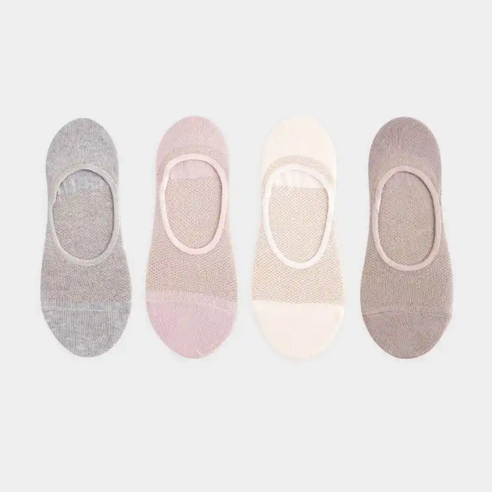 Medias Casuales Tipo Baletas Femenino Hiplo X4 Punto Blanco Talla 9-11