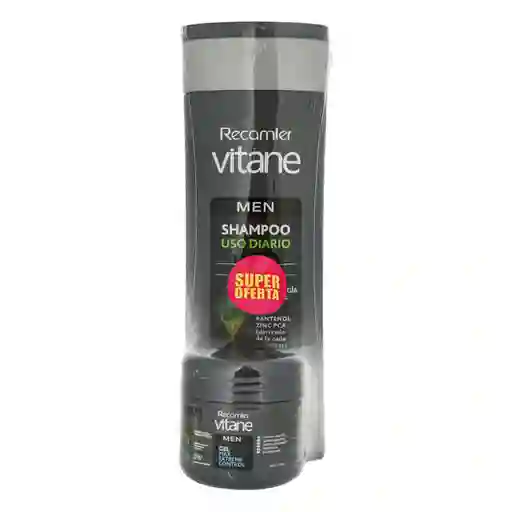 Vitane Shampoo Men Uso Diario sin Sal más Gel Max Xtreme Control