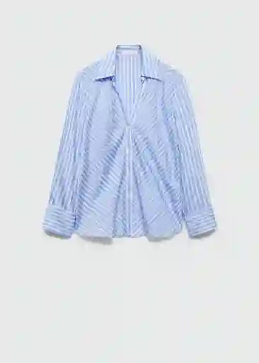 Camisa Nina Celeste Talla L Mujer Mango