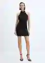 Vestido Xlazo Negro Talla S Mujer Mango