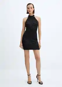 Vestido Xlazo Negro Talla S Mujer Mango