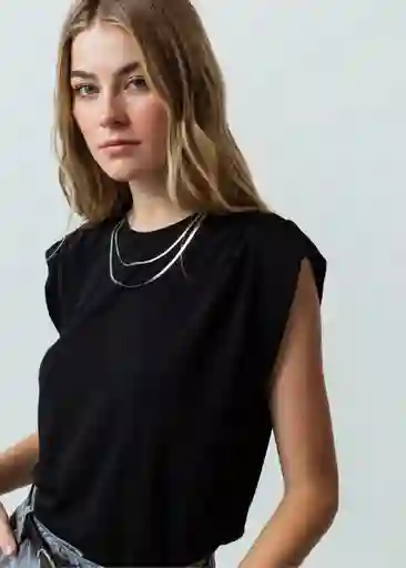Camiseta Mujer Negro Puro Ultraoscuro L 501G053 Naf Naf