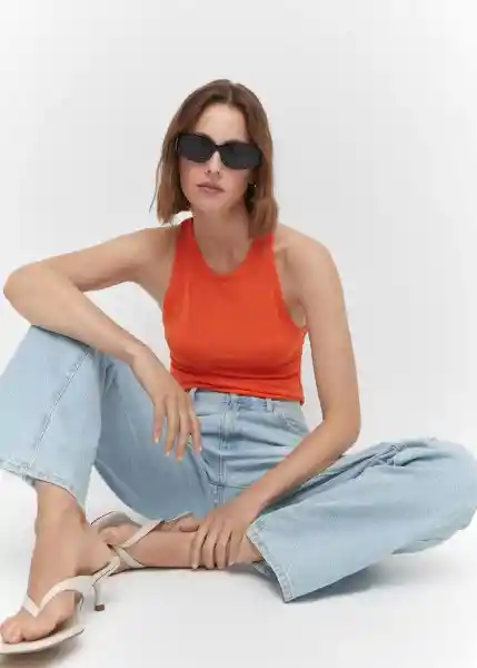 Top Dexter Naranja Talla S Mujer Mango