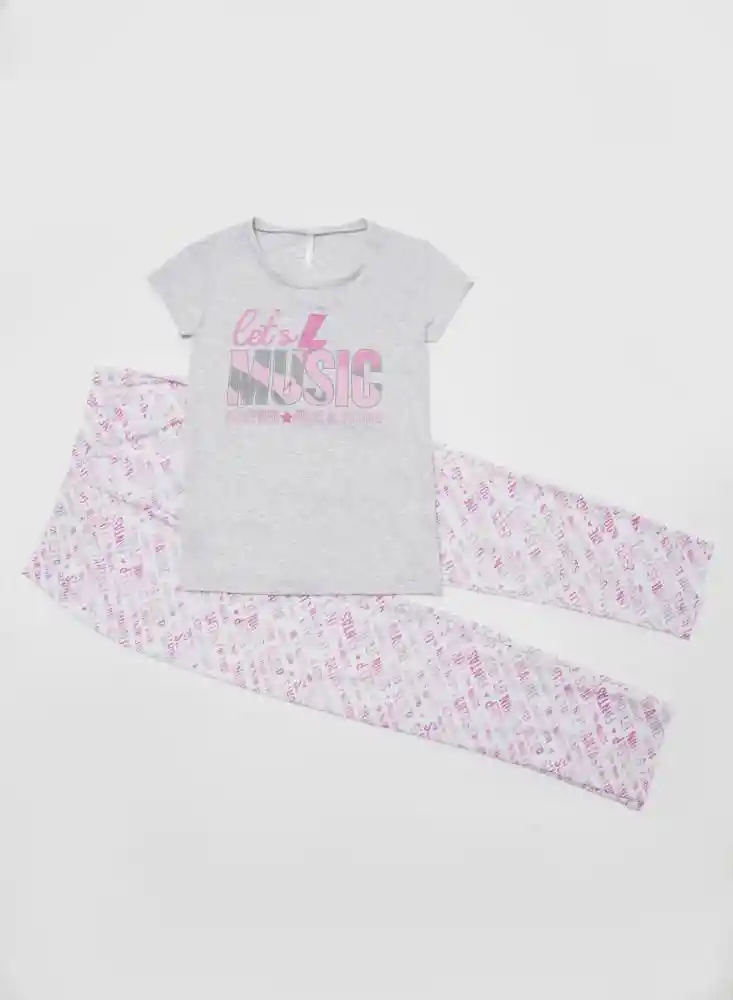 Pijama Csta Manga Corta Plon L 12 - Gris
