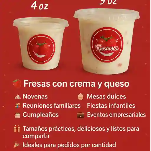 Fresas con crema evento 4 oz