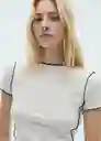 Camiseta Curlita Blanco Talla S Mujer Mango
