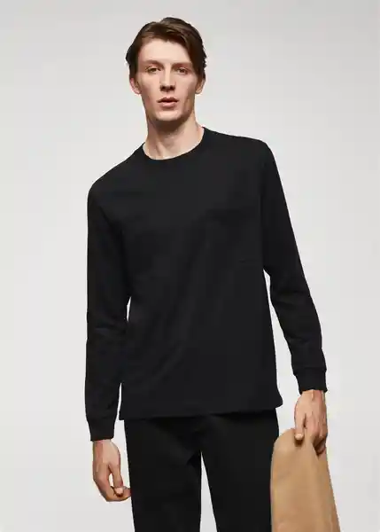 Camiseta Molinaml Negro Talla S Hombre Mango