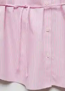 Camisa Seoul Rosa Pastel Talla S Mujer Mango