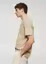 Camiseta Crew Beige Talla M Hombre Mango