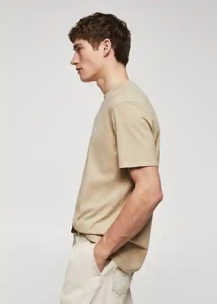 Camiseta Crew Beige Talla M Hombre Mango