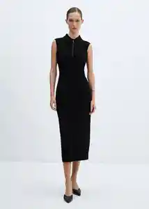 Vestido Mazip Negro Talla 28 Mujer Mango