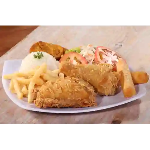Bandeja con Pollo Broaster