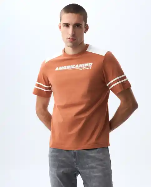 Camiseta Hombre Naranja Talla M 841G007_NAR171147 Americanino