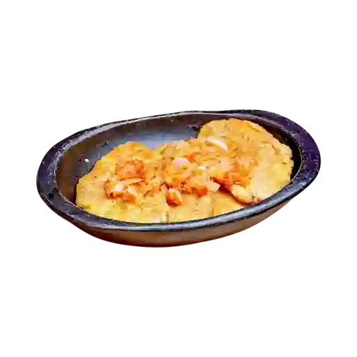 Patacón con hogao