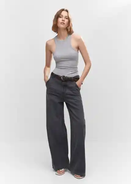 Top Feta Gris Claro Vigoré Talla XL Mujer Mango