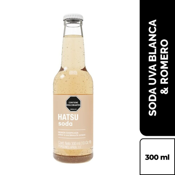 Hatsu Soda Uva Blanca y Romero 300 mL