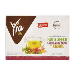 Infusión Yia Life Flor De Jamaica Cidron Card Jengibre 20 G