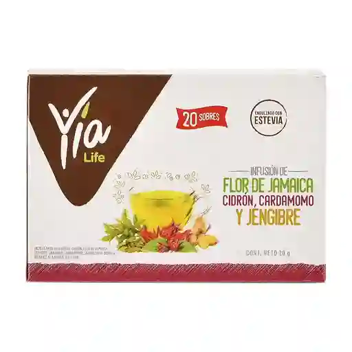 Infusión Yia Life Flor De Jamaica Cidron Card Jengibre 20 G