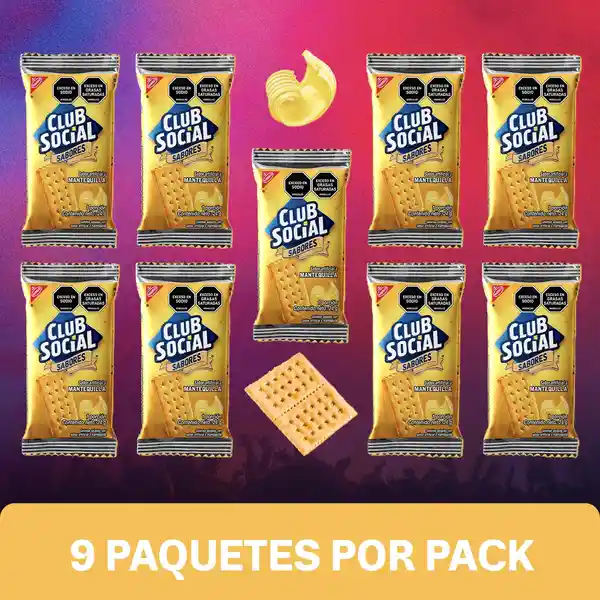 Galletas Saladas Club Social 9Pack Mantequilla 216G