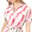 Vestido Cuello Camisero Manga Corta Multicolor Talla S 685627