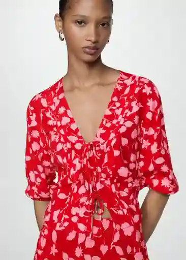 Blusa Rosaura Rojo Talla S Mujer Mango