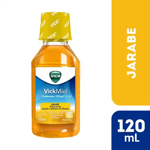 Vick Miel Jarabe Expectorante sabor a miel de abeja mentol y eucalipto 120 ml