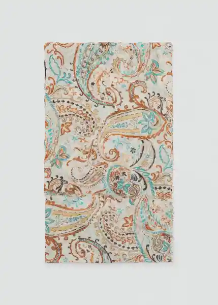Fular Paisley2 Crudo Talla 99 Mujer Mango