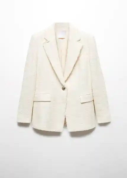 Blazer Americana Quintin Crudo Talla XS Mujer Mango