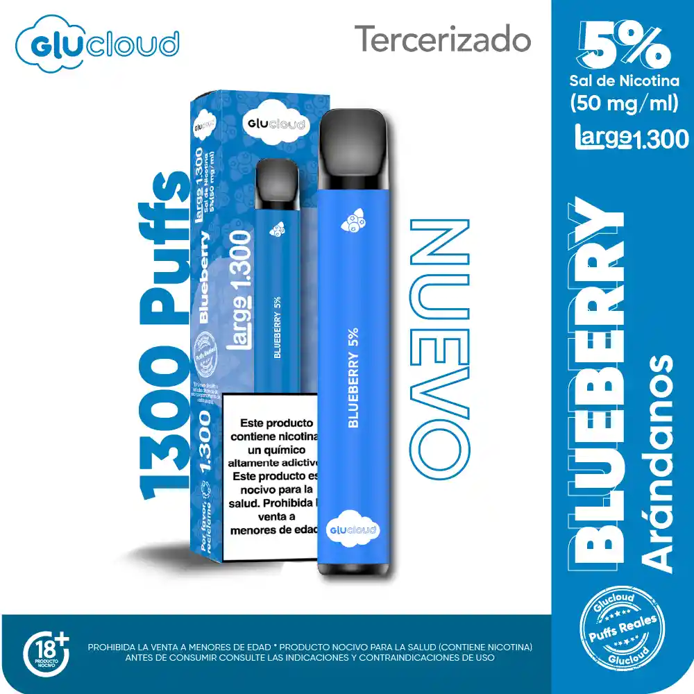 Glucloud Vape Blueberry Large / 1300 Puffs