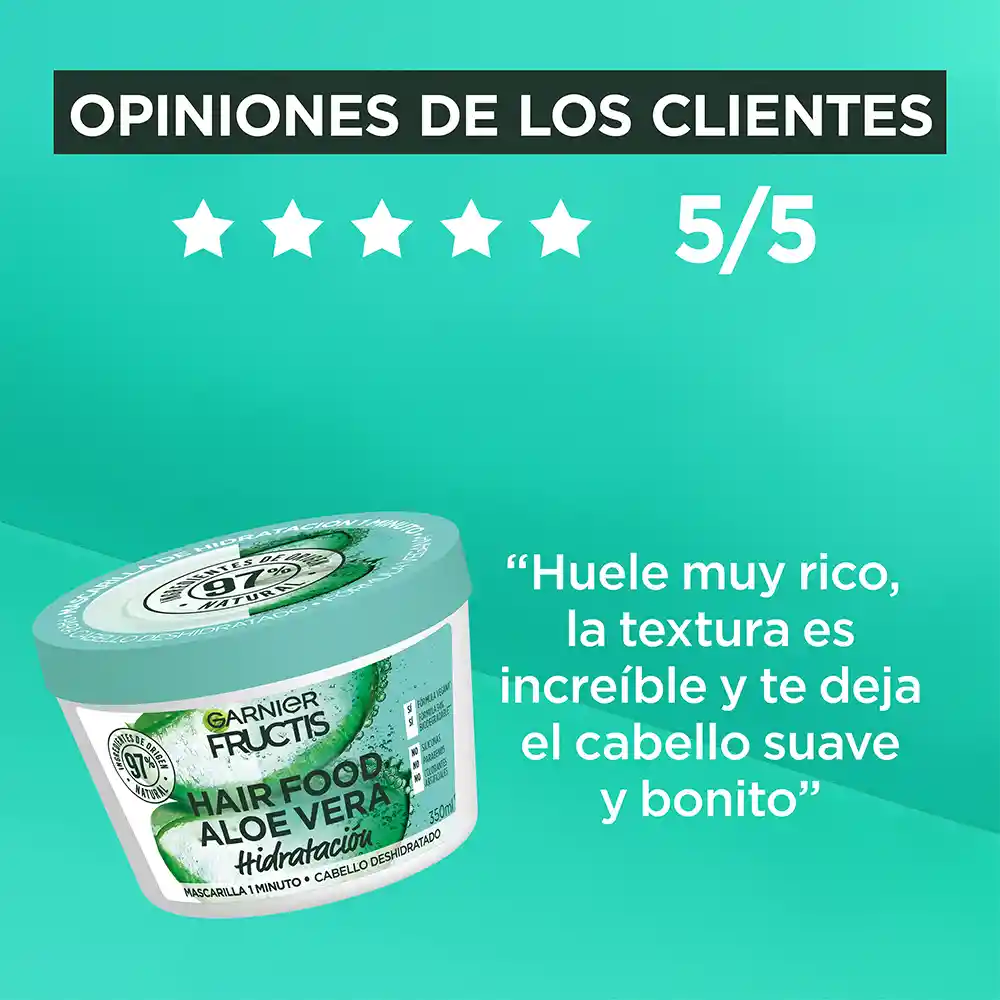 Tratamiento Capilar Hair Foof Garnier Aloe Hidratación 350 mL