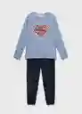 Pijama Pack Superman Azul Talla 06 Niños Mango