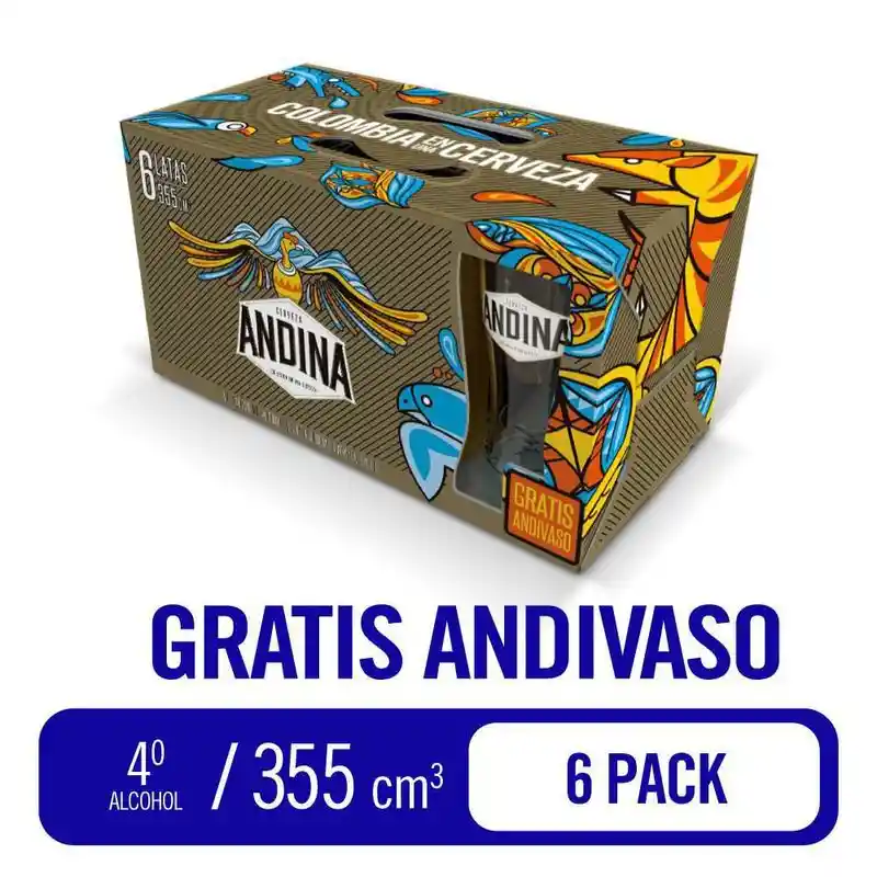 Andina Cerveza Lager Sixpack + Vaso