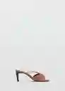 Sandalias Frunci Terracota Talla 37 Mujer Mango