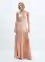 Vestido Mafalda Nude Talla L Mujer Mango