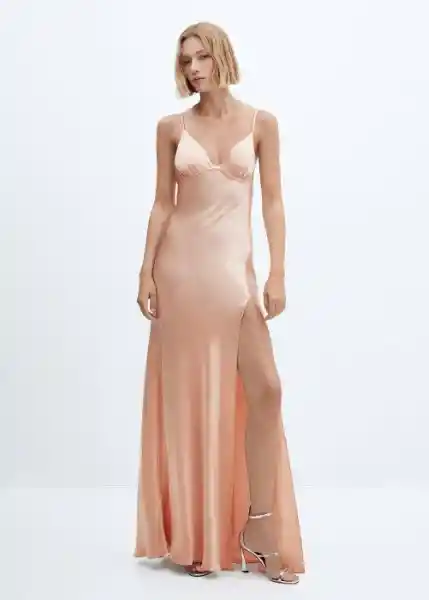 Vestido Mafalda Nude Talla L Mujer Mango