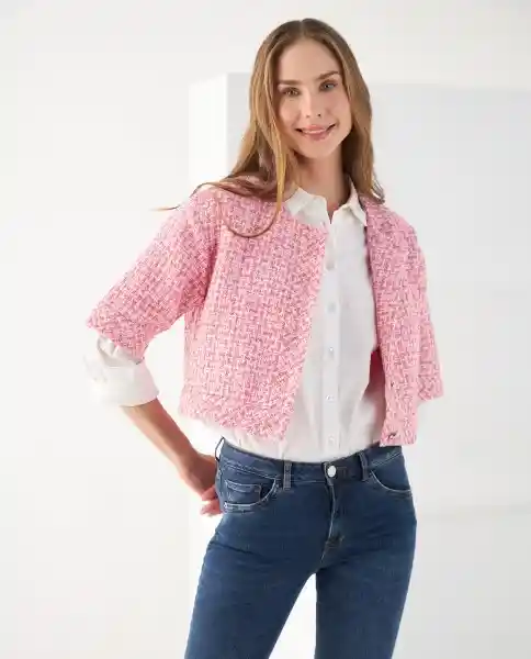 Chaqueta Rosa Chicle Medio Talla L 422F211 Esprit