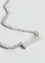 Collar Caliope Plata Talla 99 Mujer Mango