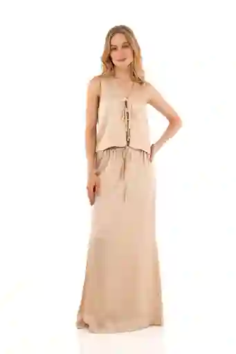 Falda Larga Brigitte Beige Talla XS Mercedes Campuzano